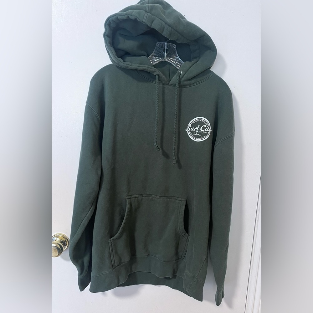 Surf City Surf Shop Santa Cruz CA Green Logo Hoodie - Picture 2 of 9